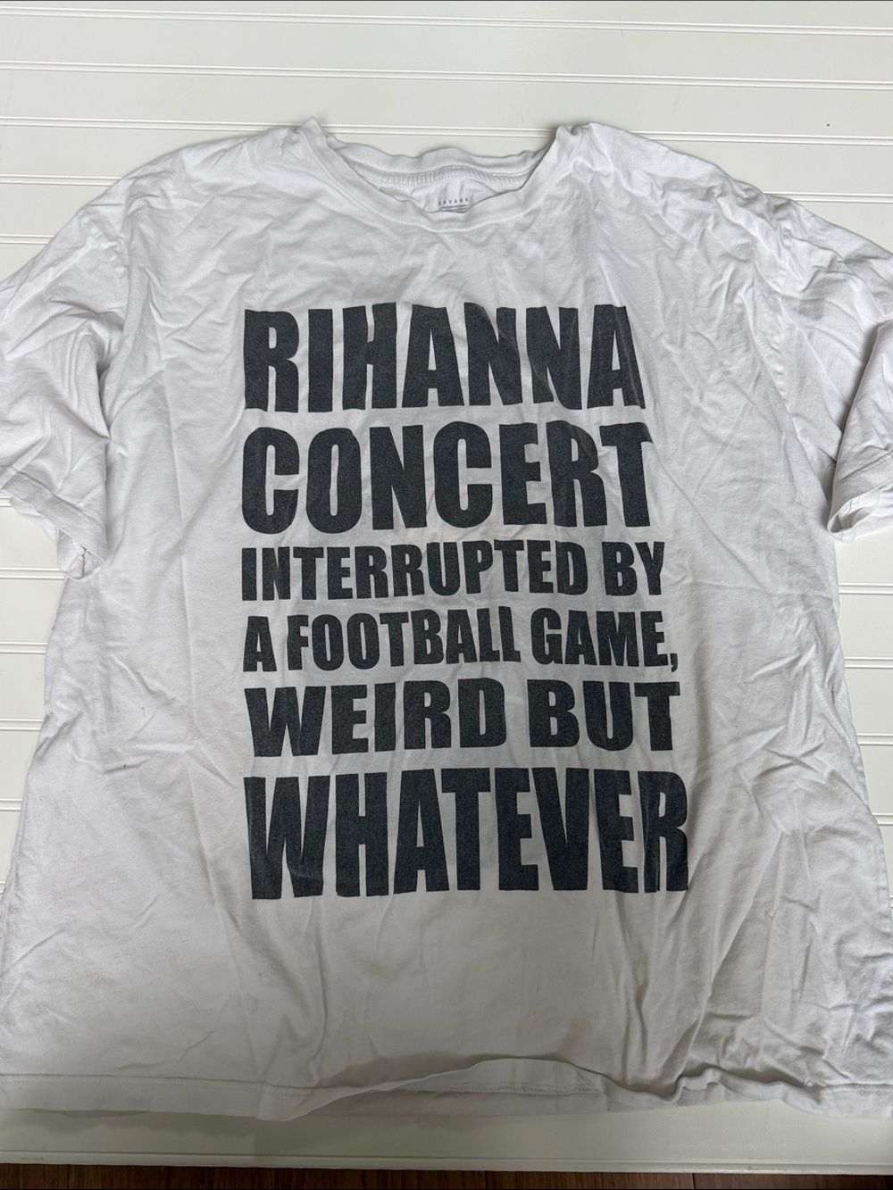 (324)Savage X Fenty Rihanna Concert Football Game Graphic T Shirt White M
